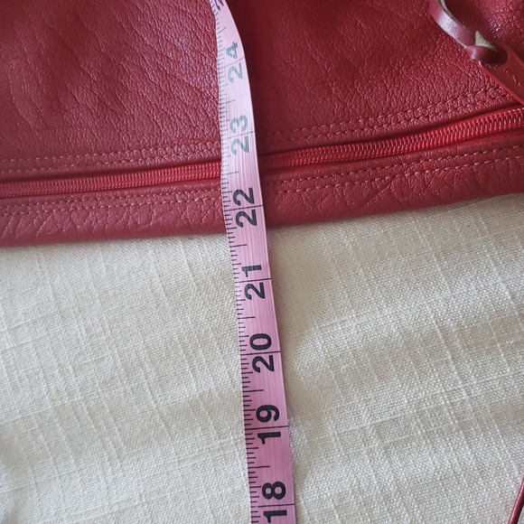 Vintage Carlos Falchi Red Leather Crossbody Bag - Picture 11 of 11